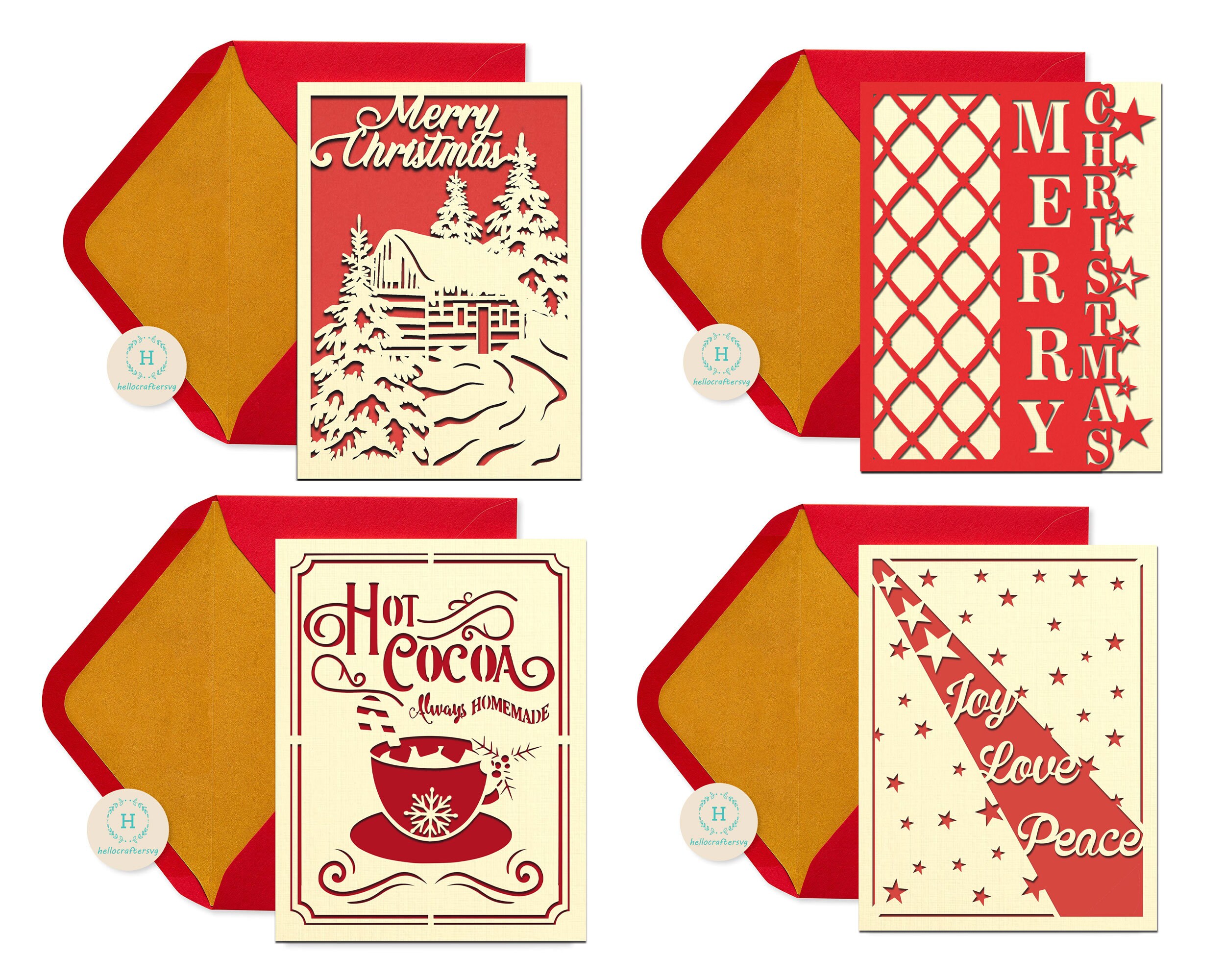 CHRISTMAS GREETING CARD Bundle Svg Cricut Files Cardstock Etsy