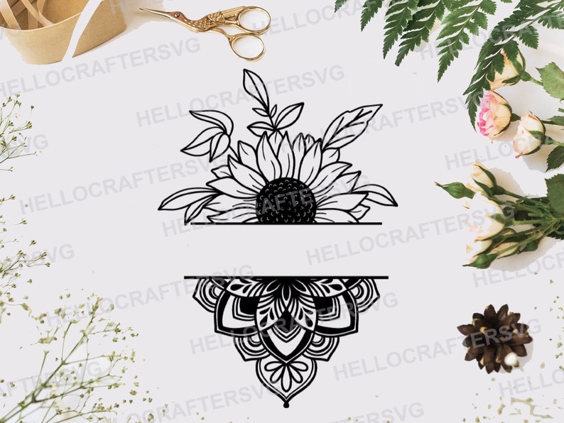 Free Free 216 Half Sunflower Mandala Svg SVG PNG EPS DXF File