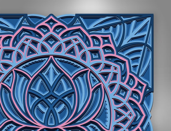 Download Lotus Mandala Dxf File Lotus Mandala Svg File Lotus 3d Etsy