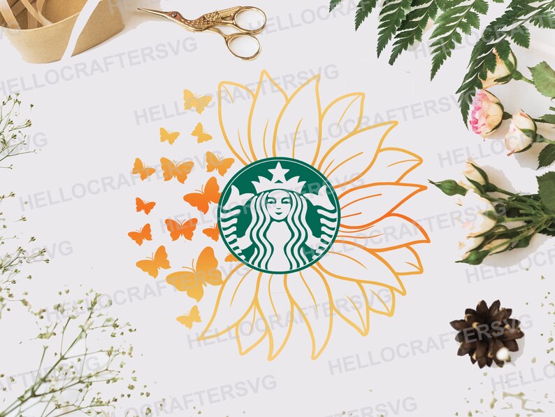 Download Sunflower svg Starbuck Sunflower Butterfly svg Starbuck | Etsy