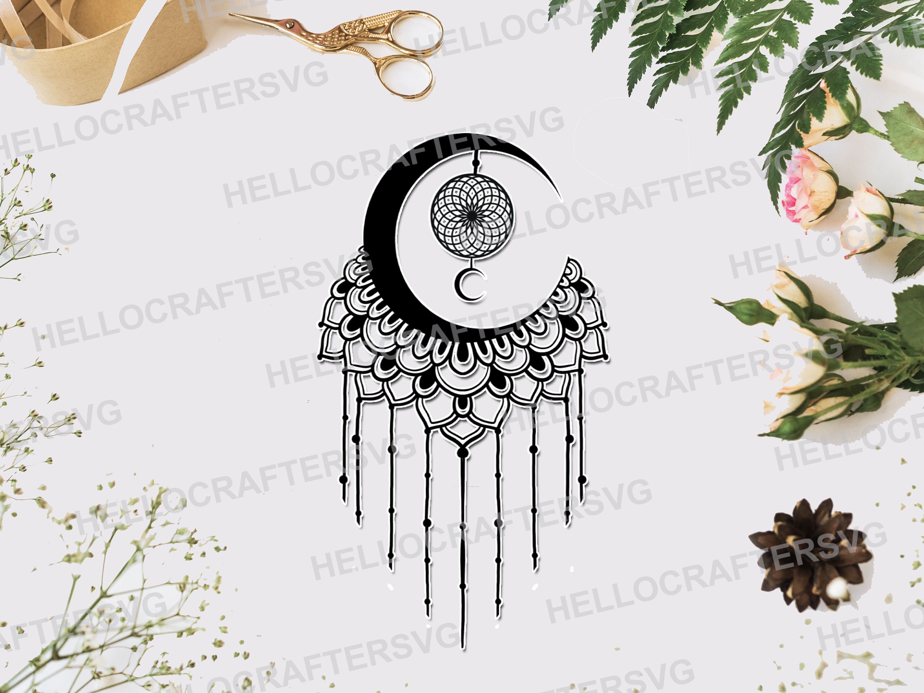 Free Free Moon Dreamcatcher Svg 803 SVG PNG EPS DXF File