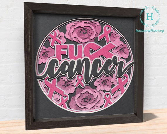 3D FIGHT CANCER AWARENESS Svg Cancer Shadow Box Svg Cricut 