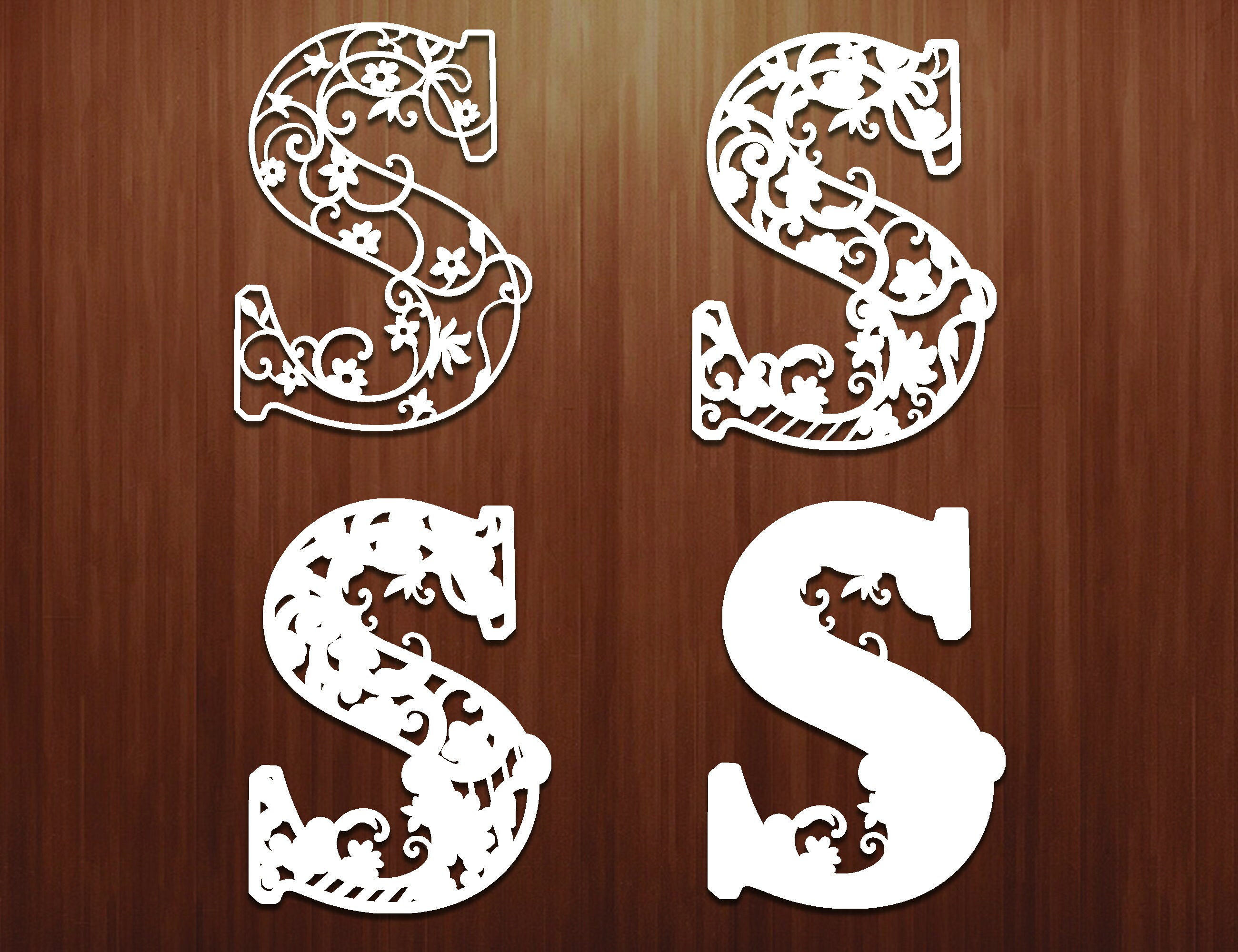Layered Letter S SVG 3d letter svg Floral letter Svg Laser | Etsy
