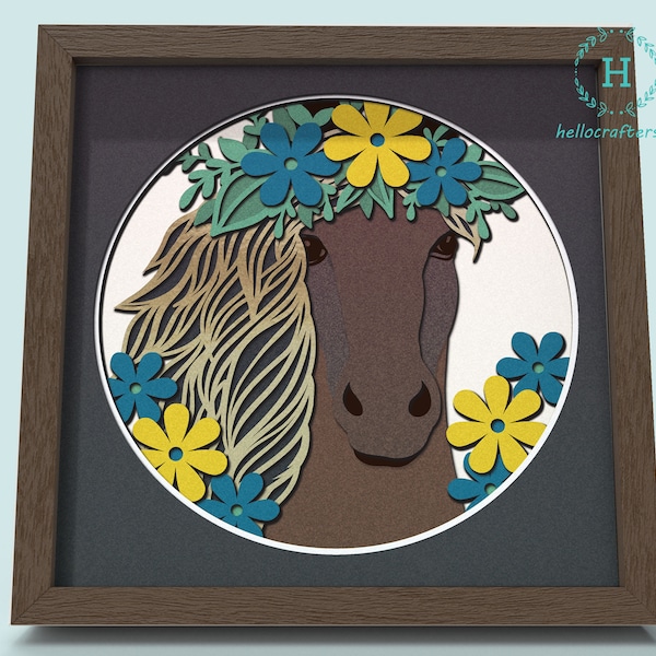 3d HORSE Svg, HORSE Shadow Box Svg - Cricut Files, Cardstock Svg, Silhouette Files - HelloCrafterSvg