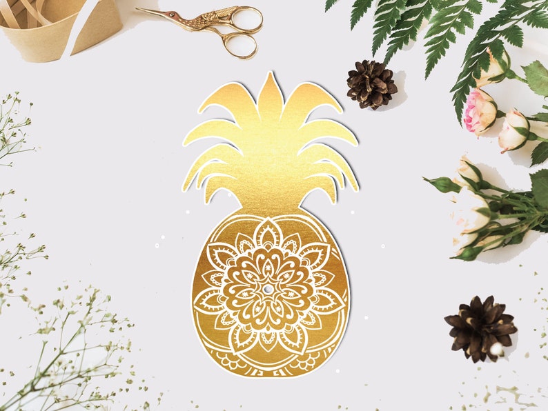 Pineapple Mandala SVG Summer Pineapple Cut File | Etsy