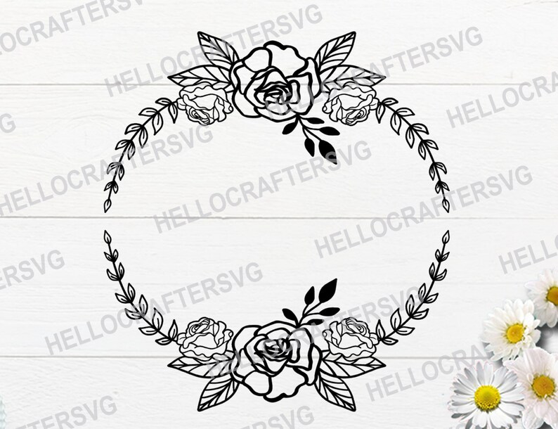 Download Floral Monogram Svg Cut Files For Cricut Silhouette Floral Border Svg Floral Frame Svg Floral Wreath Svg Clip Art Art Collectibles