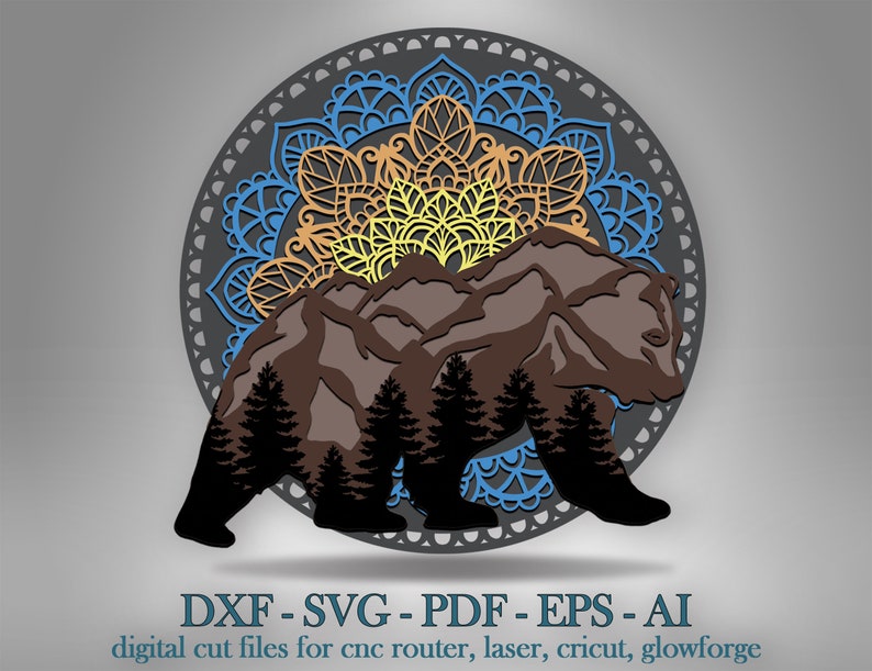 Download Mandala Bear Shadow Box Svg 3d Mountain Bear Sign Svg Mountain Bear Layered Svg Laser Cut Files Multilayer Bear Mandala Svg Clip Art Image Files Craft Supplies Tools Nusajayagroup Com