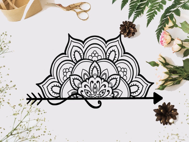 Download Half Mandala SVG Mandala Monogram Svg Cricut | Etsy