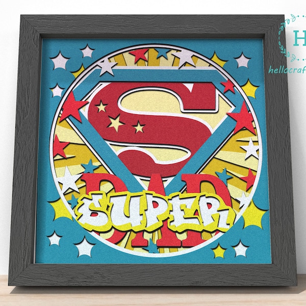 3d Super Dad Svg, FATHER'S DAY Shadow Box Svg - Cricut Files, Cardstock Svg, Silhouette Files - HelloCrafterSvg 3d Super Dad Svg, FATHER'S DAY Shadow Box Svg - Cricut Files, Cardstock Svg, Silhouette Files - HelloCrafterSvg