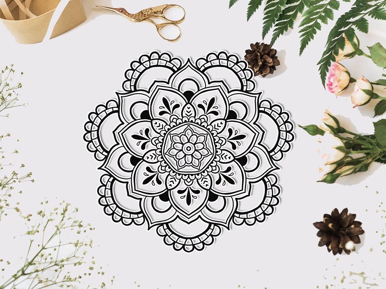 Download Intricate Flower Svg Flower MANDALA SVG Cricut | Etsy