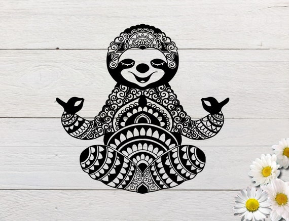 Download Sloth Svg Yoga Sloth Mandala Svg Sloth Svg For Cricut And Etsy