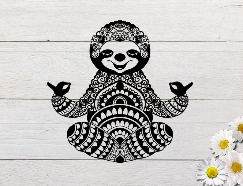 Download Sloth svg Yoga Sloth mandala svg Sloth svg for cricut and ...