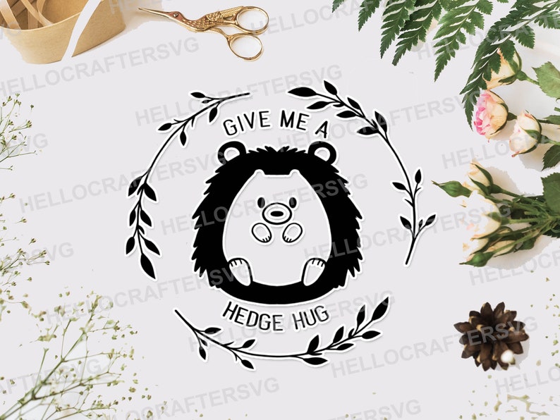 Download Hedgehog svg Floral hedgehog cut file Give me a hedge hug ...