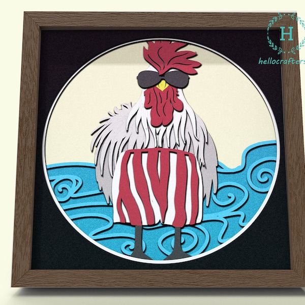 3D Rooster Svg, Rooster Shadow Box Svg - Cricut Files, Cardstock Svg, Silhouette Files - HelloCrafterSvg 3D Rooster Svg, Rooster Shadow Box Svg - Cricut Files, Cardstock Svg, Silhouette Files - HelloCrafterSvg