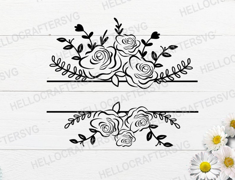 Download Flower Border SVG Line divider svg Floral Border Wedding ...