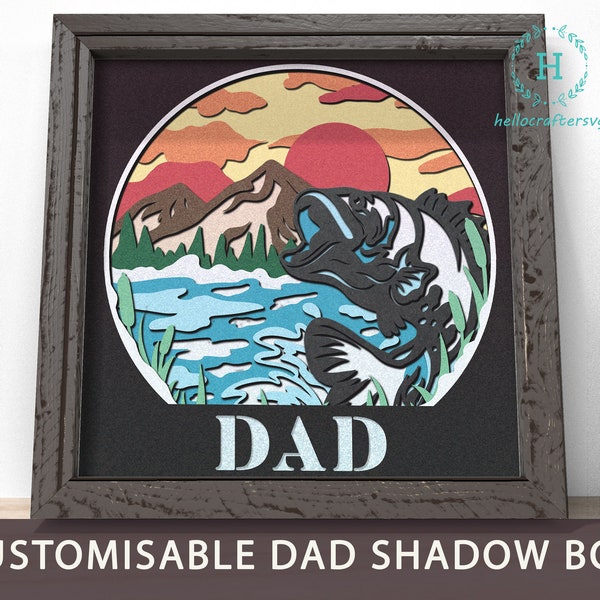 3d Fishing Dad Svg, Customisable FATHER'S DAY Shadow Box Svg - Cricut Files, Cardstock Svg, Silhouette Files - HelloCrafterSvg 3d Fishing Dad Svg, Customisable FATHER'S DAY Shadow Box Svg - Cricut Files, Cardstock Svg, Silhouette Files - HelloCrafterSvg