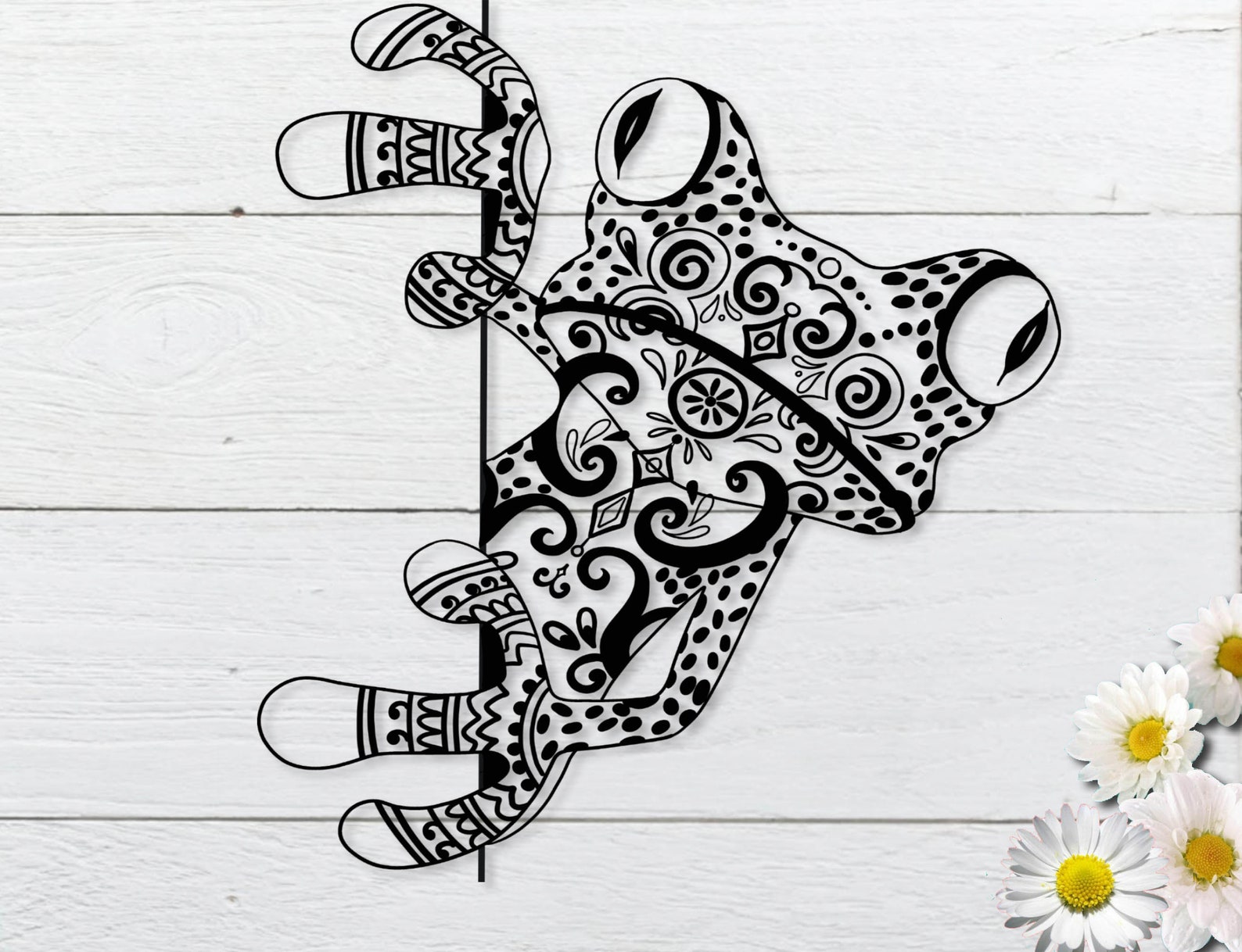 Mandala Frog Svg Peeping Frog Cut File for Cricut Laser Cut - Etsy