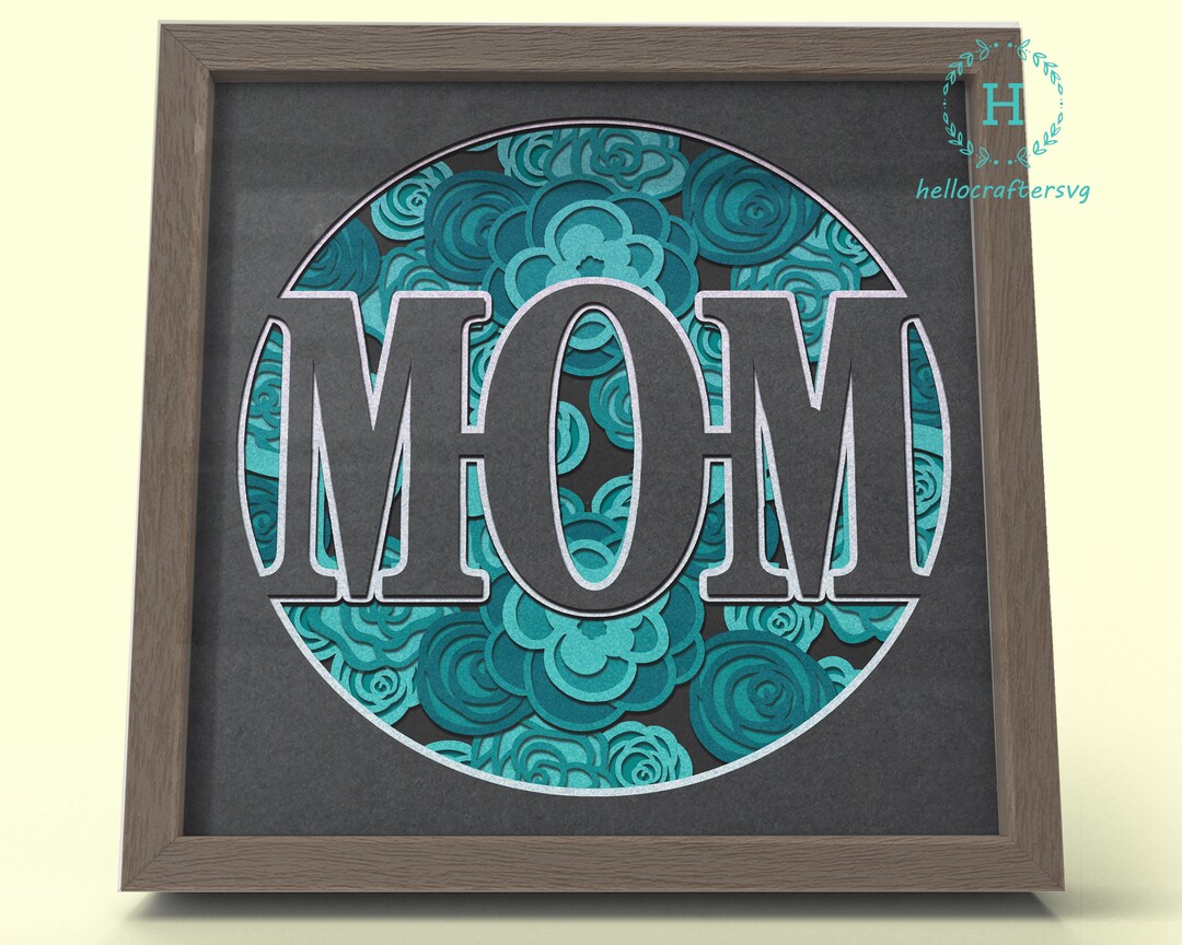 3D MOM Svg, Mother's Day Gift Shadow Box Svg Cricut Files, Cardstock