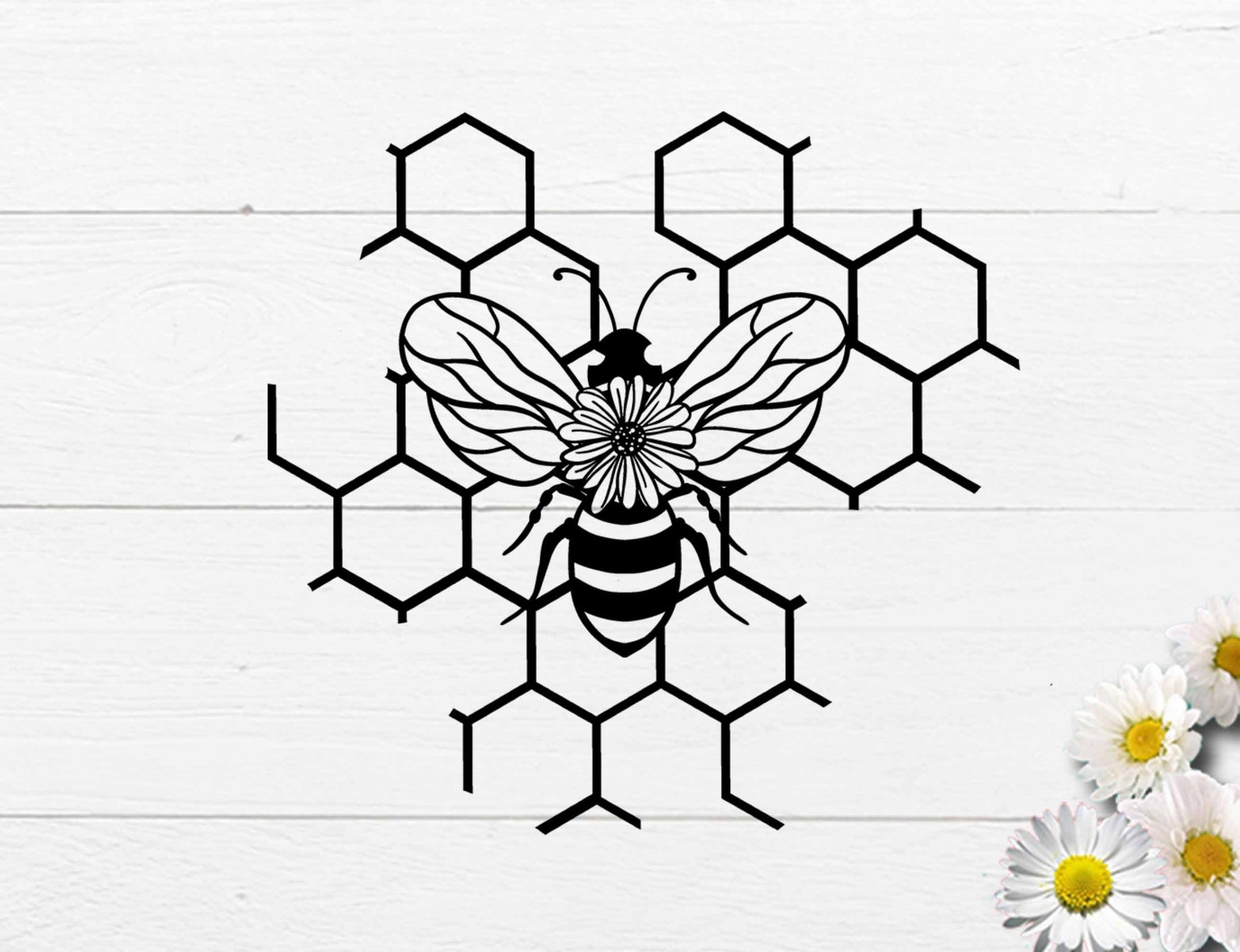 Beehive svg Sunflower bee hive svg Floral queen honey bee | Etsy
