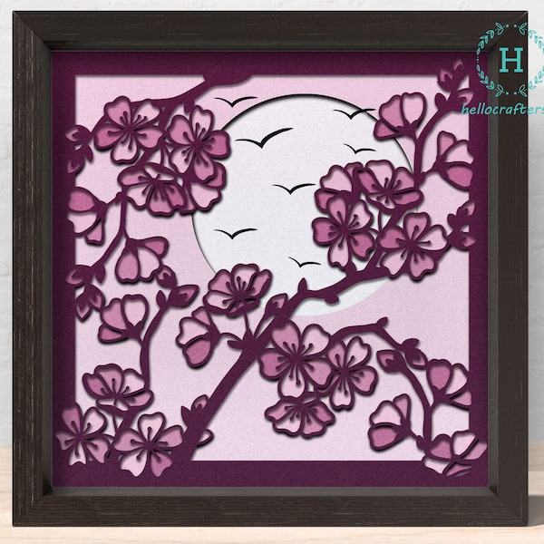 3D Blossom Svg, Blossom Shadow Box Svg - Cricut Files, Cardstock Svg, Silhouette Files - HelloCrafterSvg