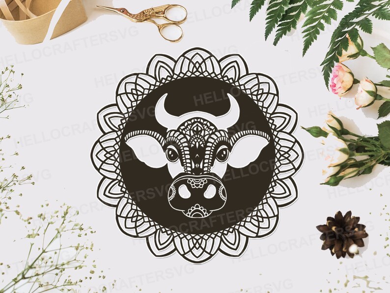 Download Mandala Cow Svg Heifer Svg Farm Animal Svg Cut Files For Cricut Silhouette Floral Cow Clip Art Art Collectibles