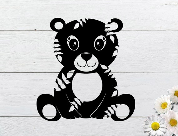 Download Teddy Bear Svg Cute Teddy Bear Svg Floral Teddy Bear Svg For Etsy