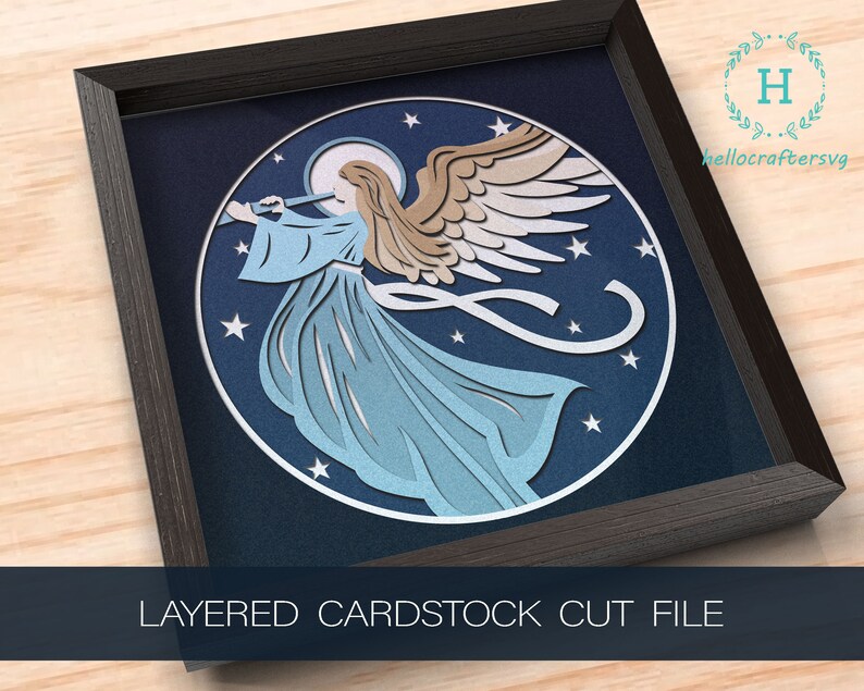 3d ANGEL Svg CHRISTMAS Shadow Box Svg Cricut Files Etsy