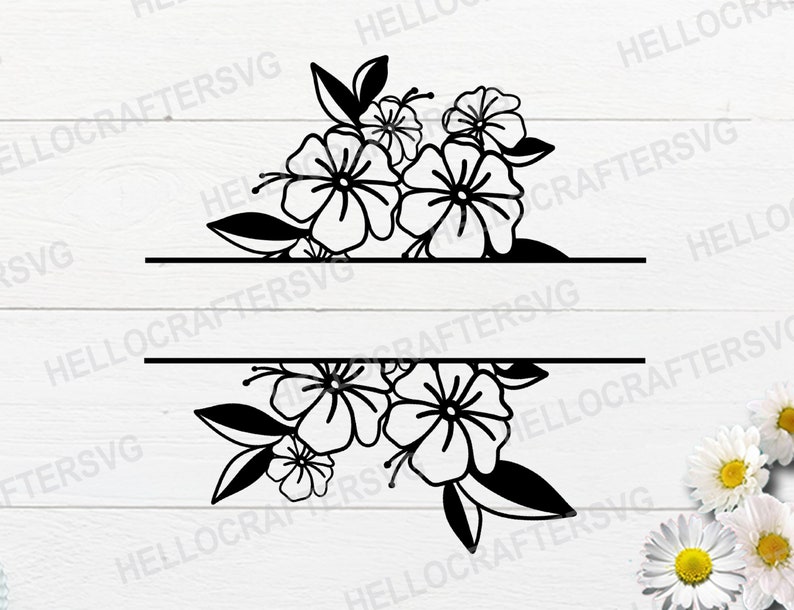 Download Split monogram svg floral monogram svg family name svg | Etsy