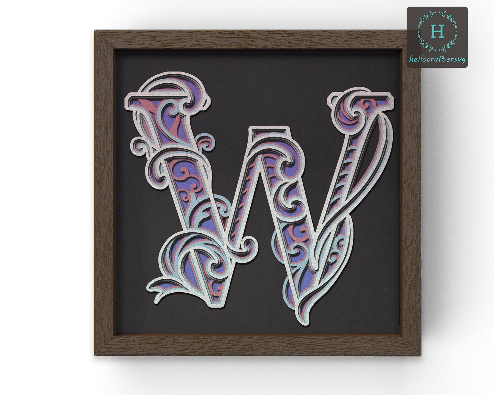 3D LETTER W SVG Alphabet W 3D Shadow Box File Svg Cardstock - Etsy