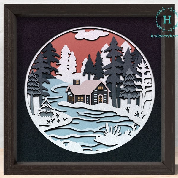 3d CABIN Svg, CHRISTMAS CABIN Box Svg - Cricut Files, Cardstock Svg, Silhouette Files - HelloCrafterSvg 3d CABIN Svg, CHRISTMAS CABIN Box Svg - Cricut Files, Cardstock Svg, Silhouette Files - HelloCrafterSvg