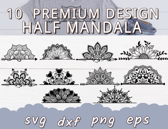 Download Mandala SVG HALF MANDALA svg bundle Sunflower svg bundle ...