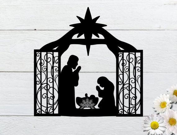 Download Nativity Svg Nativity Mandala Scene Svg Manger Svg Cricut Etsy