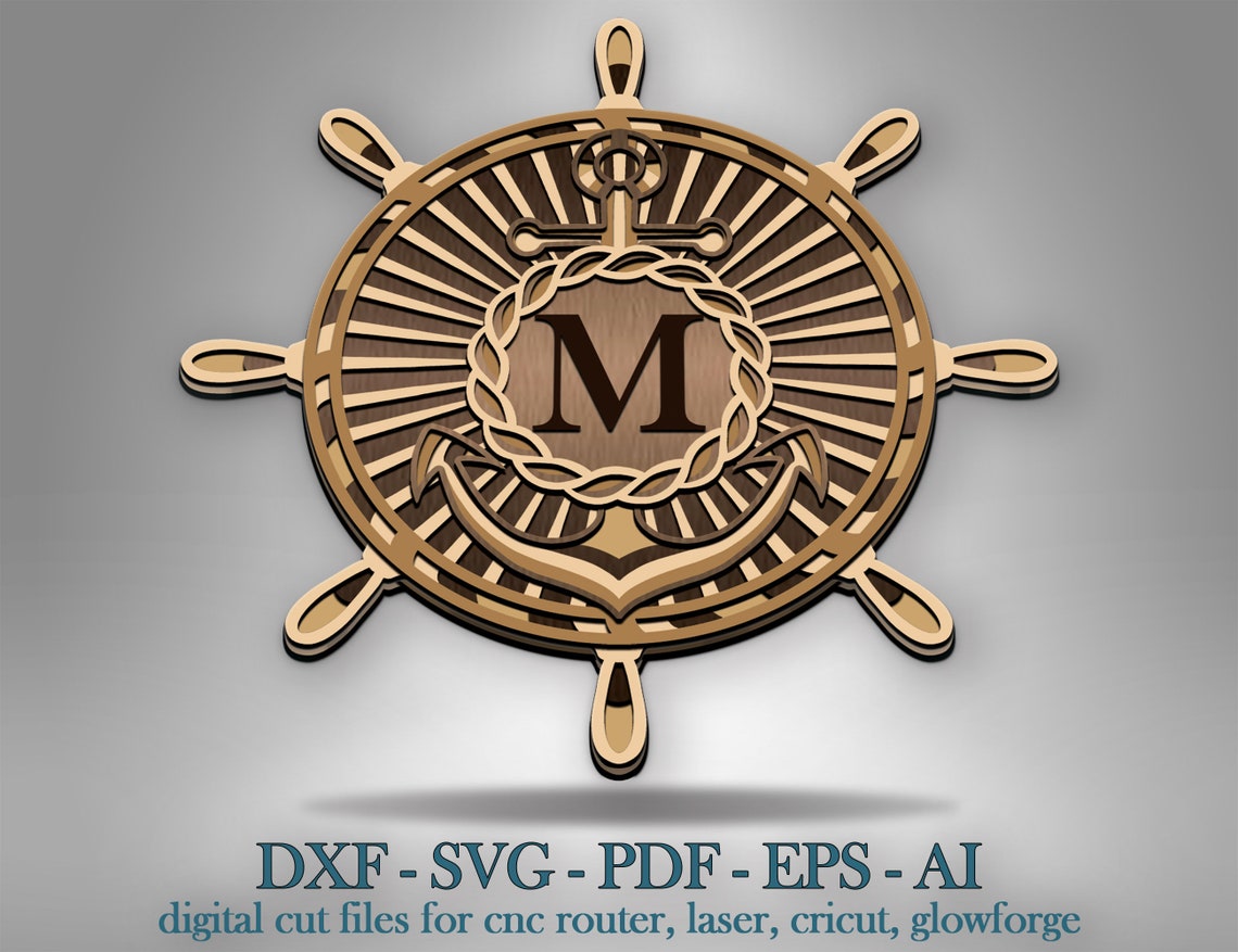 Download Anchor Layered Monogram SVG Anchor Shadow Box Cricut Svg ...