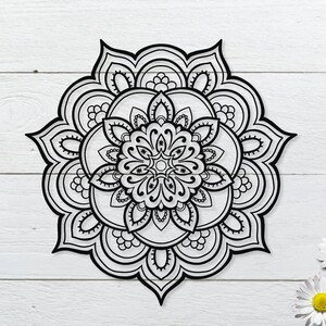 Download Mandala Flower Svg Split Mandala Svg Half Mandala Svg Cut Etsy