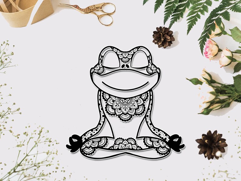 Download Clip Art Frog Svg Yoga Mandala Frog Svg For Cricut Silhouette Cut File Art Collectibles