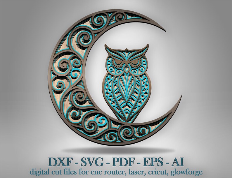 Download 3d Owl On Moon Shadow Box Cricut Svg Multilayer Cricut Mandala Svg Laser Cut Files Owl On Moon Layered Svg Glowforge Files Clip Art Image Files Embellishments Deshpandefoundationindia Org