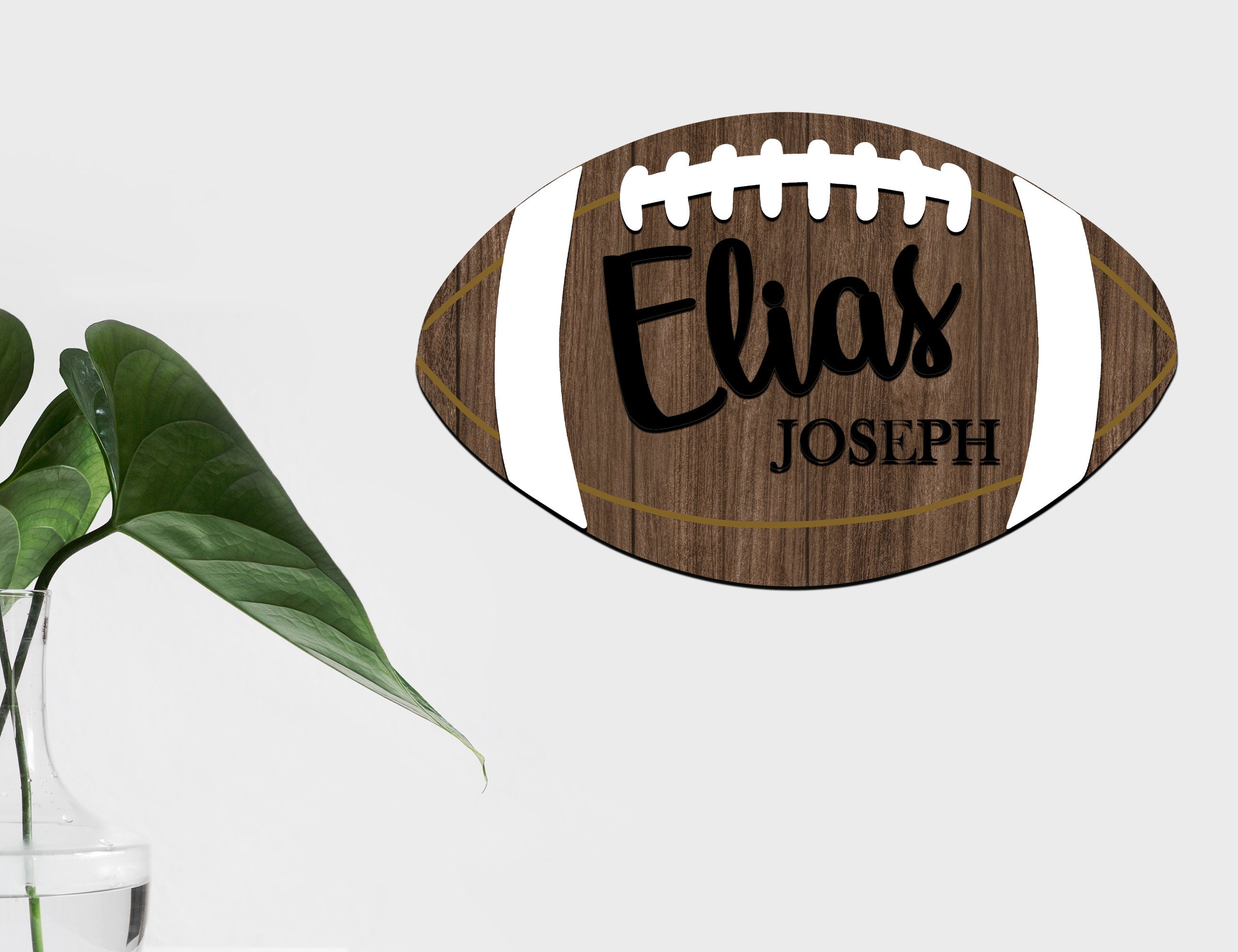 Football Name Sign SVG Ball Name Sign File Laser Cut Files Etsy