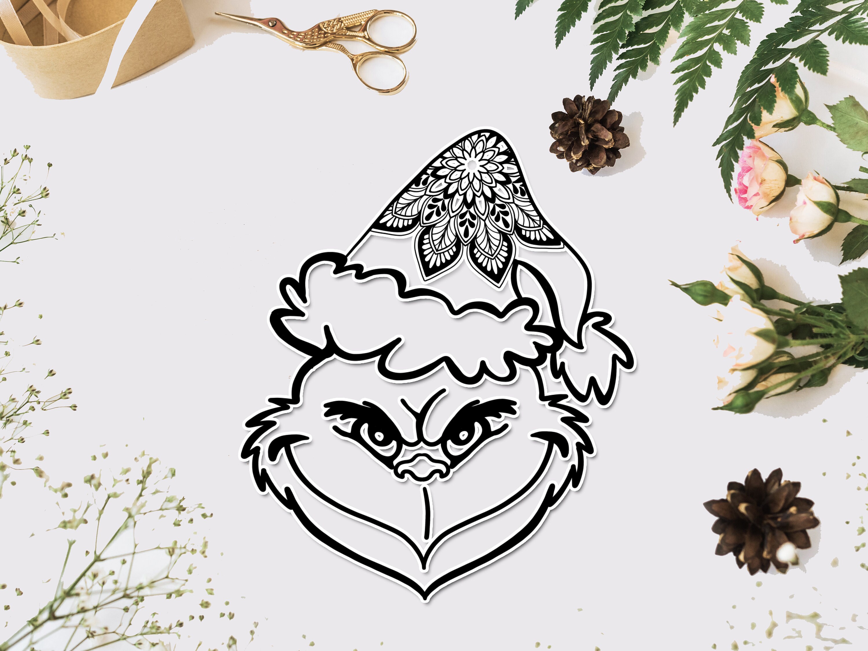 Grinch svg Grinch mandala svg Christmas Grinch face svg for | Etsy