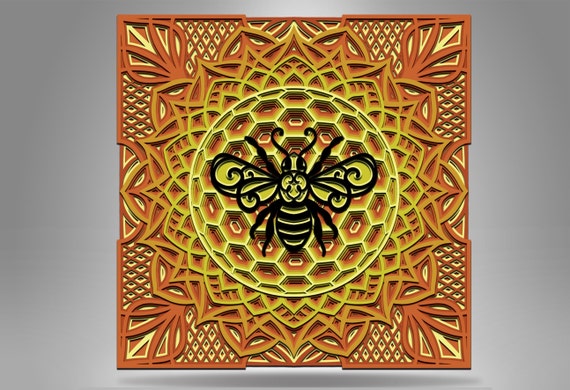 Download Bee SVG Honeycomb Layered Svg 3d Mandala Svg Honeycomb | Etsy