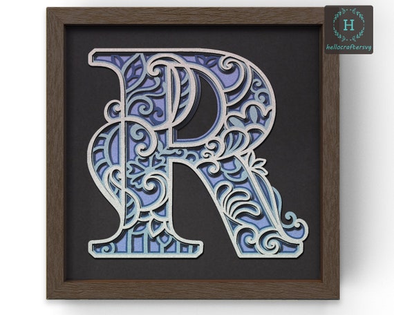 3d Letter R Svg Alphabet R 3d Shadow Box File Svg Cardstock Etsy Canada