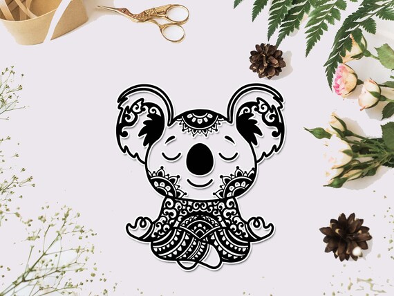Download Koala Yoga Svg Koala Svg Mandala Koala Svg Cut File For Etsy