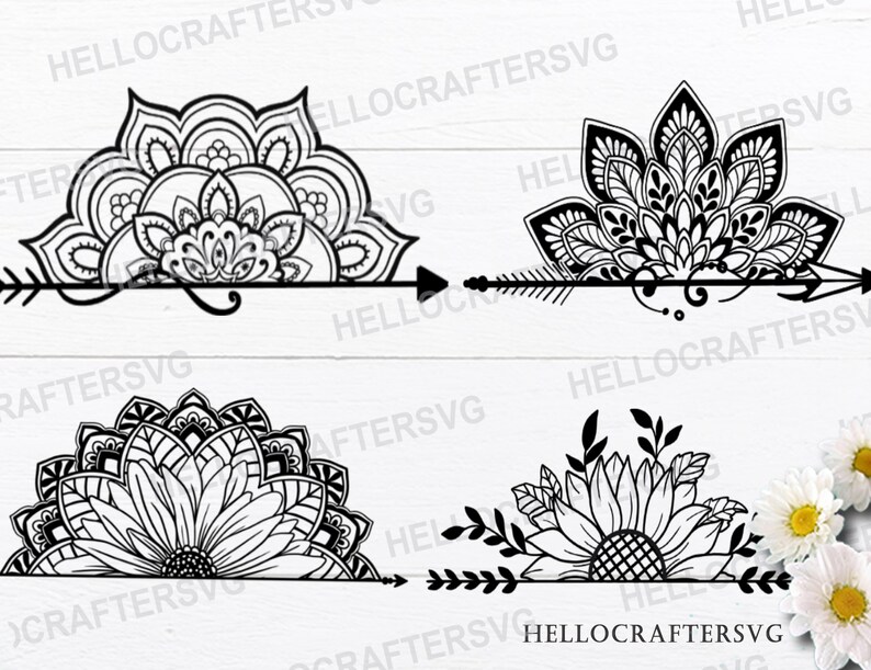 Download Mandala SVG half mandala svg bundle sunflower svg bundle ...