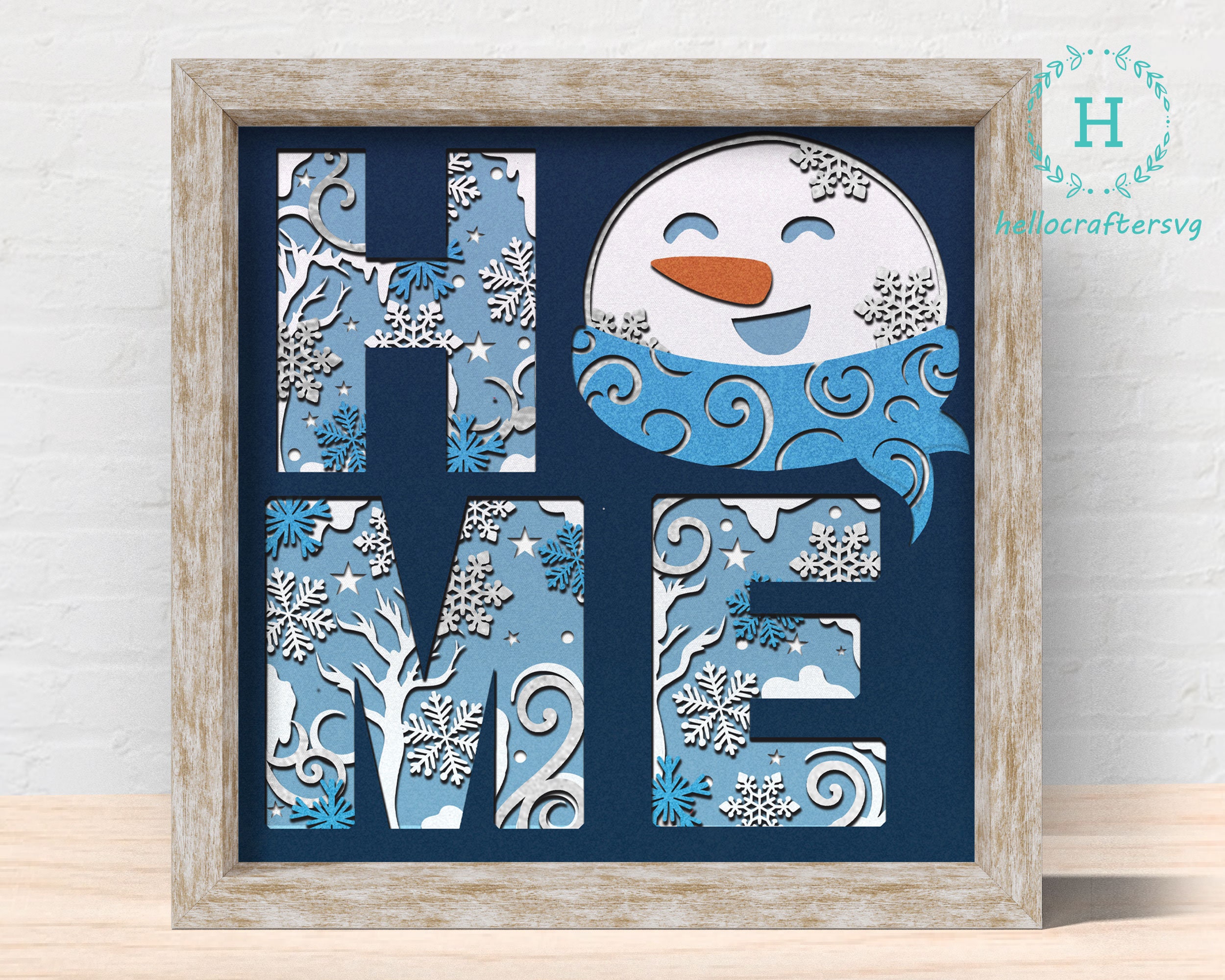 3d Snowman Home Svg CHRISTMAS Shadow Box Svg Cricut Files - Etsy UK