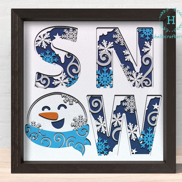 3d SNOW Svg, SNOW Shadow Box Svg - Cricut Files, Cardstock Svg, Silhouette Files - HelloCrafterSvg 3d SNOW Svg, SNOW Shadow Box Svg - Cricut Files, Cardstock Svg, Silhouette Files - HelloCrafterSvg