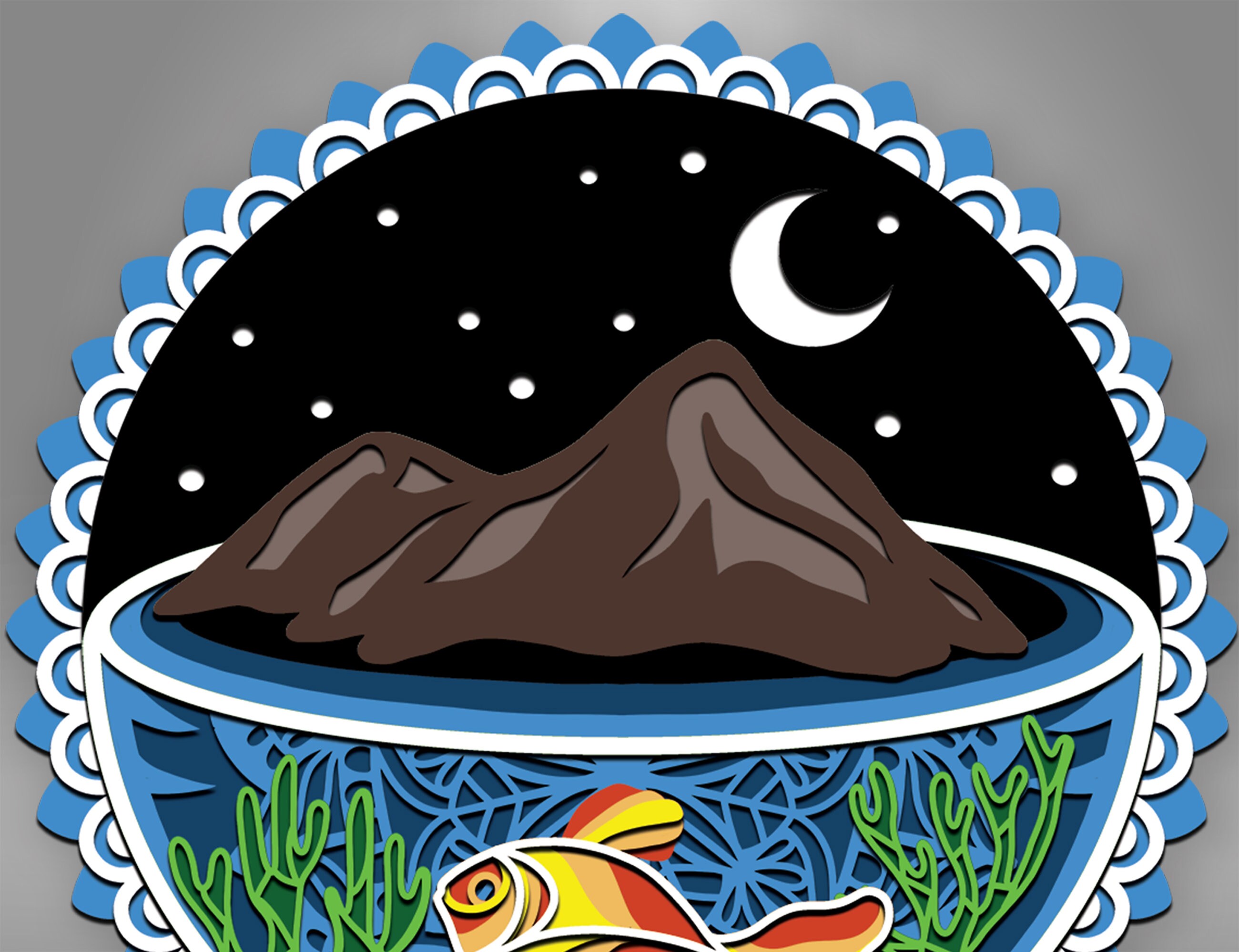 Download Aquarium Fish Layered SVG 3d Aquarium Fish Mandala Shadow Box | Etsy