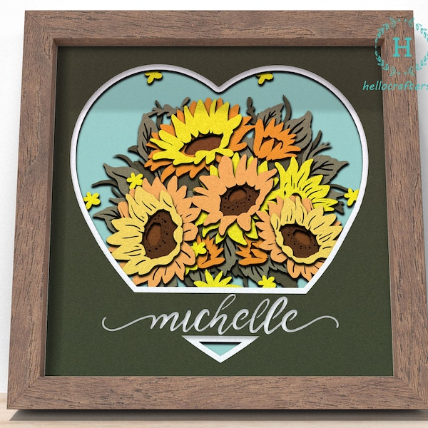 3D Customisable SUNFLOWER Svg, SUNFLOWER Bouquet Shadow Box Svg - Cricut Files, Cardstock Svg, Silhouette Files - HelloCrafterSvg 3D Customisable SUNFLOWER Svg, SUNFLOWER Bouquet Shadow Box Svg - Cricut Files, Cardstock Svg, Silhouette Files - HelloCrafterSvg