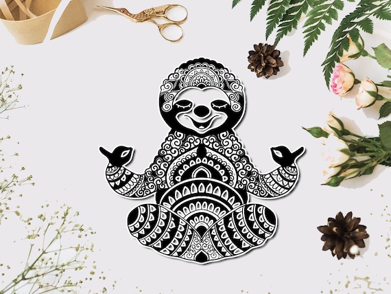 Download Sloth Svg Yoga Sloth Mandala Svg Sloth Svg For Cricut And Etsy