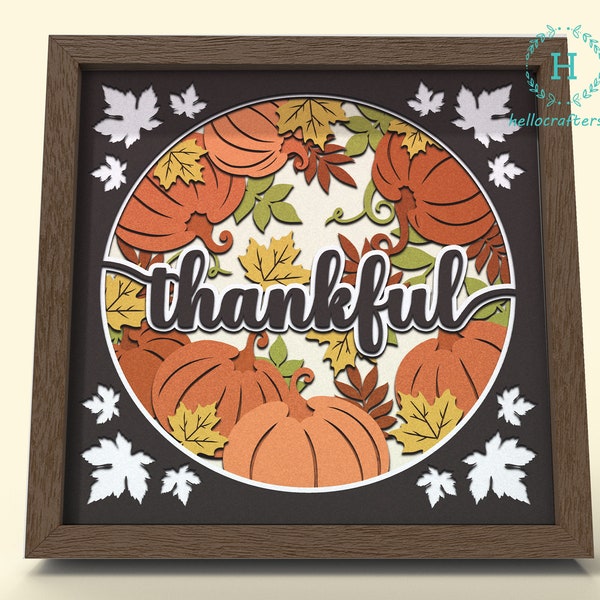 3d Pumpkin SVG, Fall Shadow Box Svg - Cricut Files, Cardstock Svg, Silhouette Files - HelloCrafterSvg