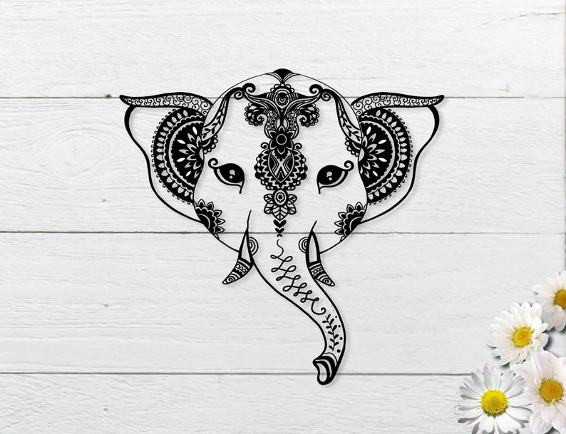 Download Tête déléphant mandala svg Boho éléphant tête mandala | Etsy