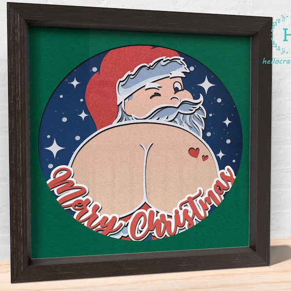 3d Merry Christmas Svg, 3D Funny CHRISTMAS Shadow Box Svg - Cricut Files, Silhouette, Cardstock Svg, Paper Cut Craft Svg - HelloCrafterSvg.